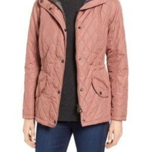 Barbour Dusty Rose 'millfire' Hooded Quilted Jacket Size: 8